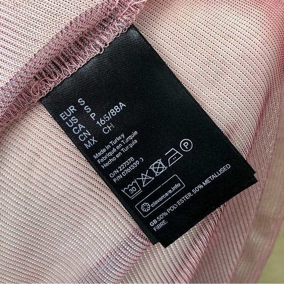 H&M Divided Relaxed Iridescent Pink Sheer Short Sleeve Top/Shirt size S/M - Picture 5 of 5